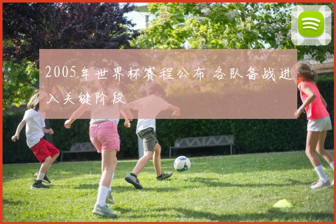 2005年世界杯赛程公布 各队备战进入关键阶段